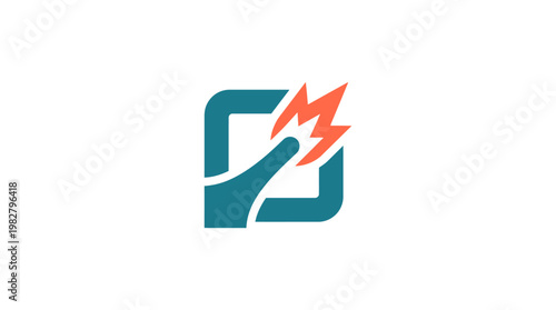 Icon Of A Hand Holding A Spark, Fire Icon, Light Flame Symbol For Energy And Power, Vector Illustration