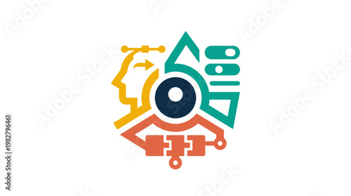 Icon of a Modern Software Development Process Illustration in Flat Style