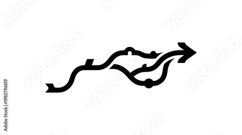 Icon of a Winding Road Path in a Minimalist Vector Style for Travel and Navigation Design