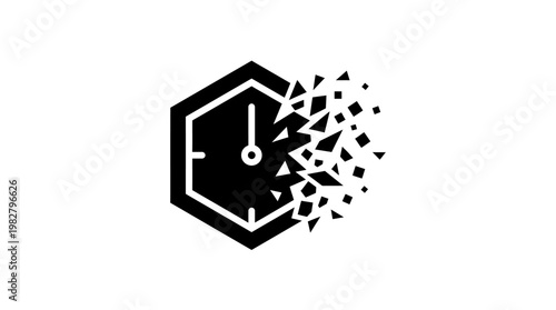 Icon of a Breaking Clock Digital Era Concept Vector Icon