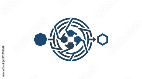 Icon of Puzzle Maze with Geometric Shapes and Modern Design Style for Tech and Intelligence