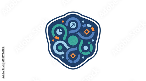 Vector Icon of a Microbial Bacterium in Science and Laboratory Style