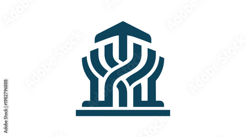 Vector Icon of a Hand with Tree Roots Growing from Palm for Nature and Environment Symbols