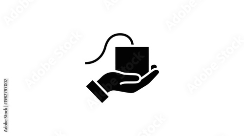 Icon of Hand Holding Smartphone for Technology and Communication Concept