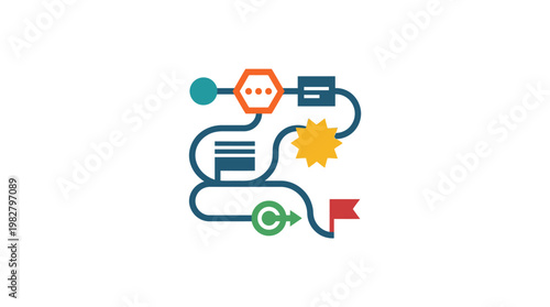 Vector Icon of Science Laboratory Test Tube with Bright Sun and Chemical Symbols