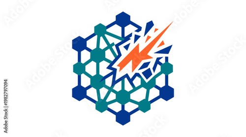 Icon of Atomic Structure Vector Illustration for Science and Technology