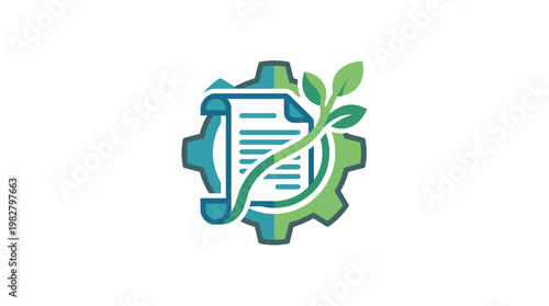 Vector Icon of Medical Research and Scientific Study Inside Gear Symbol