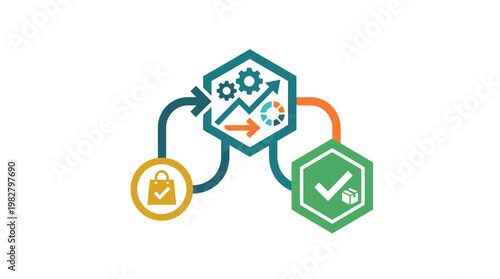 Vector Icon of Quality Assurance and Process Management for Business Workflow