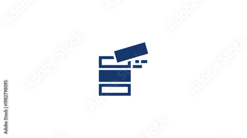 Icon of a Magnifying Glass and Books on a Search Concept in Flat Vector Style
