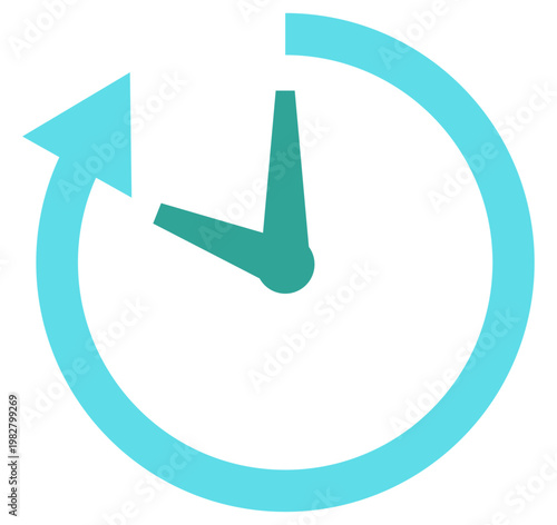 タイパ、時間をイメージする時計と矢印のアイコン