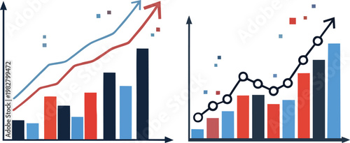 Comparative bar and line chart illustrating data trends and variations