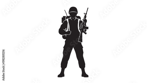 Security guard and police silhouette protection icons