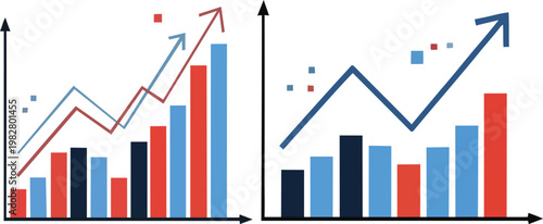 Dual bar and line chart illustrating comparative data trends