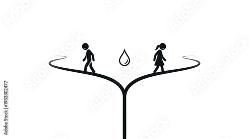 Abstract Concept of Couple Divorce or Relationship Problem