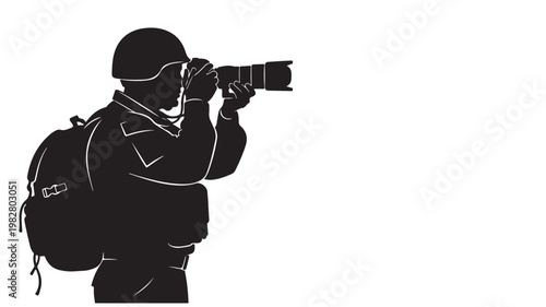 Photographer taking photo with camera silhouette