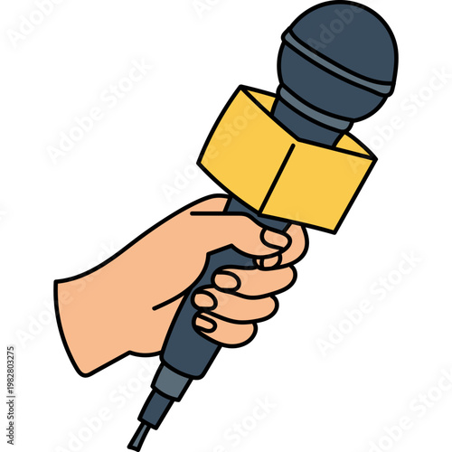 Hand Holding Interview Microphone