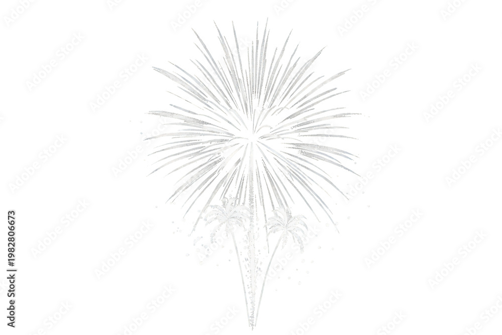 Fototapeta premium White firework exploding, creating sparkling light effects, celebrating holidays, success, and special events with joy
