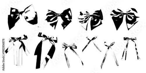 Photocopy vintage collage bow knots and ribbons kit.