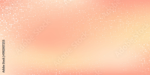 Dotted peach Fuzz. Warm color gradient background vector abstract