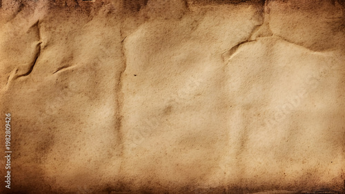 Faded abstract grunge old paper texture. Top view. Copy space. 