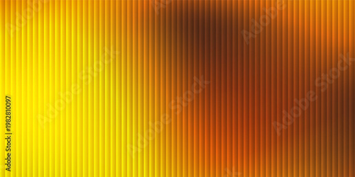 Design close-up view of ribbed glass illuminated by a warm glowing light that transitions from deep orange to bright yellow creating a textured abstract modern simple