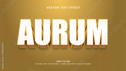 editable text effect aurum 3d style premium vector