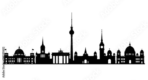 Berlin Skyline Silhouette - Famous Landmarks