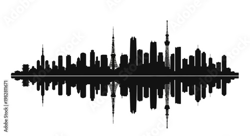 Cityscape Silhouette Reflection
