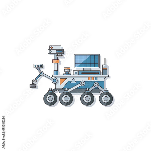 Mars Rover Exploration Vehicle Illustration