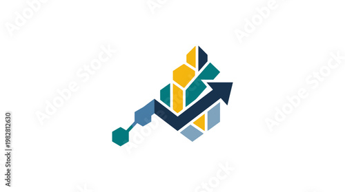 Vector Icon of Business Growth Growth Chart Arrow Up Marketing Data Analysis
