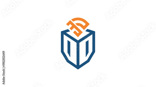 Icon of a Modern Shield Emblem in Flat Design for Security and Protection Concepts