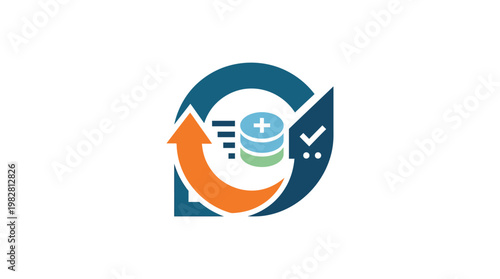 Vector Icon of Business Analytics and Data Growth for Technology and Finance Presentations