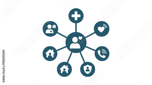 Vector Icon of Social Network Connections for Digital Communication and Community Building