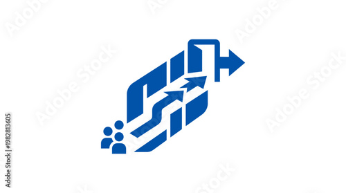 Icon of Digital Data File with Upward Arrow in Blue Vector Style for Technology Concepts