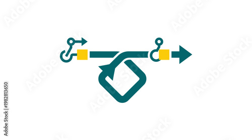 Vector Icon of Directional Arrow Connecting Link Chain for Concept Navigation or Connectivity
