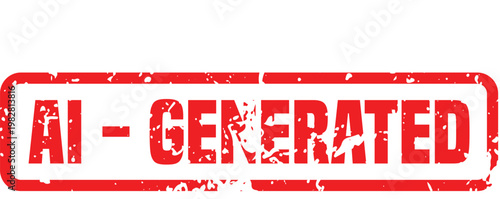 Ai-generated red rubber stamp with grunge texture