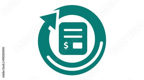 Vector Icon of Financial Document and Currency Exchange in Modern Flat Design