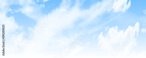 Summer blue sky cloud gradient light white background. Blue sky illustration with white clouds.