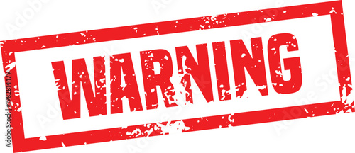 red warning square grungy vintage stamp isolated