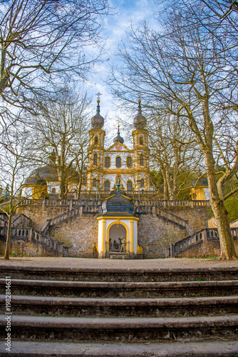 Die Wallfahrtskirche (auch im Volksmund Käppele genannt) auf dem Nikolausberg über Würzburg