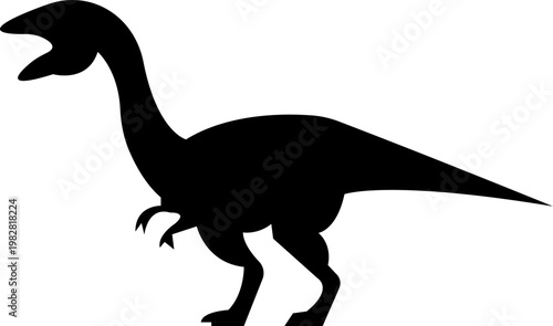 Dinosaur icon, A vector of abstract black dinosaurs icons in various poses . Perfect for graphic resources, educational materials, presentations. prehistoric animals, extinct creatures symbols