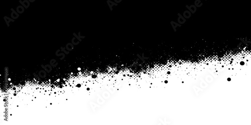 A grunge black ink splat background with blue watercolor paint splashes and liquid drops creates an artistic vector illustration texture on a dirty pattern backdrop