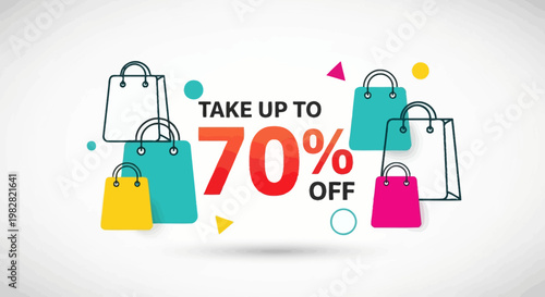 Take Up to 70% Off Sale - Shopping Bags and Discount Offer