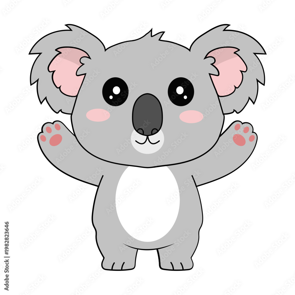 Ταπετσαρία Cute Cartoon Koala Bear Illustration