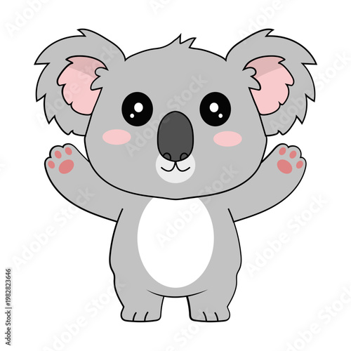 Canvas Print Cute Cartoon Koala Bear Illustration