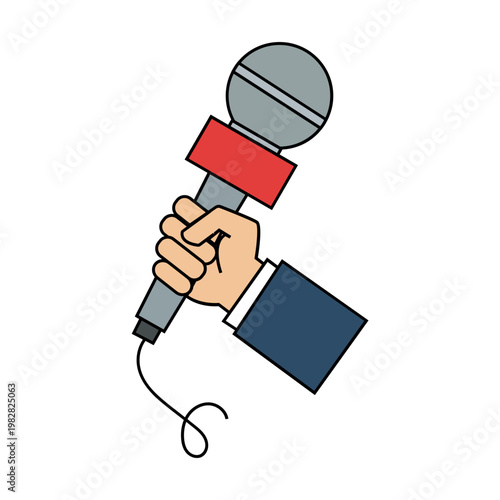 Hand Holding Interview Microphone Icon