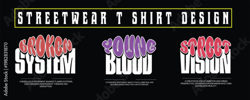 Streetwear Typography Bundle – Bold Urban Font T-Shirt Design Pack