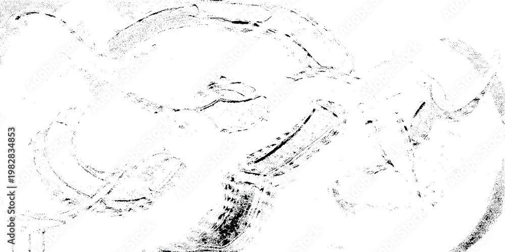 Fototapeta premium Black and white abstract vector grunge illustration with swirling curves and lines on white background for creative designs