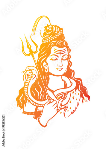 vector illustration of Mahadev