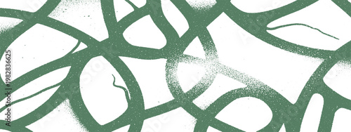 Green spray paint lines and organic shapes on white background with street art forest green hunter green grass green kelly green army green abstract background graffiti decoration creative